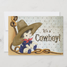 Liten Cowboy Baby Shower Inbjudningar