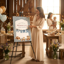 Liten Cowboy Baby Shower Välkomstskylt