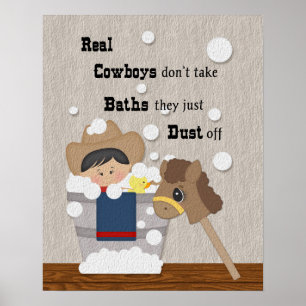 Liten Cowboy Bad Tid Wordart Poster