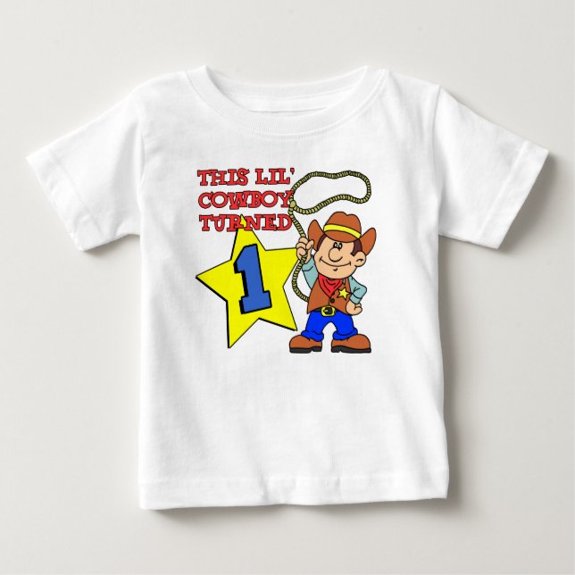 Liten Cowboy Fyllde Ett T-shirt (Framsida)