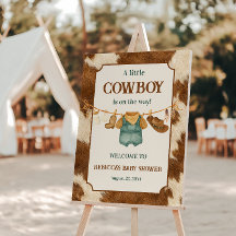 Liten Cowboy Kows Västerländska Klädtork Babyfest