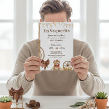 Liten cowboy på väg spansk cowboy baby shower
