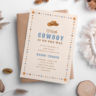 Liten cowboy på väg Western Baby Shower Inbjudningar