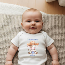 Liten Cowboy Personlig Nyfödd T Shirt