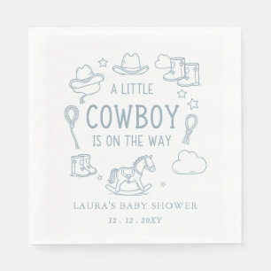 Liten Cowboy Pojke Baby Shower Pappersservett