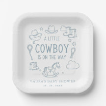 Liten Cowboy Pojke Barnrumsfirande