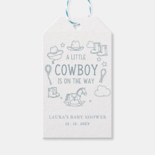 Liten Cowboy Pojke Barnvardsfest Presentetikett