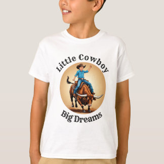 Liten Cowboy Stora Drömmar Tjurryttare T Shirt