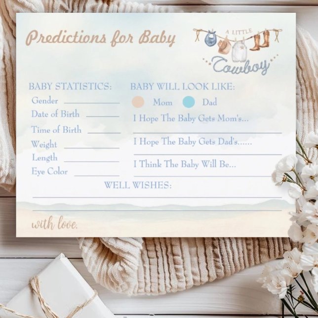 Liten Cowboy Western Baby Shower Baby Förutsägelse (Skapare uppladdad)