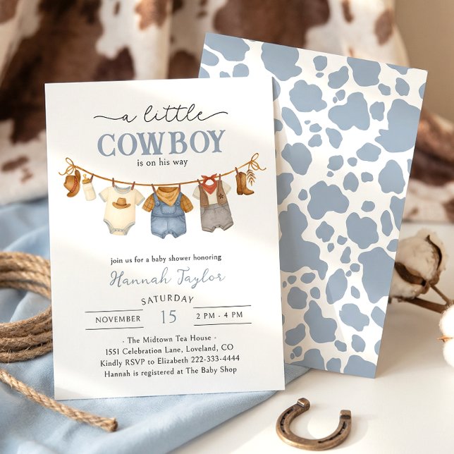 Liten Cowboy Western Baby Shower Inbjudningar (Skapare uppladdad)