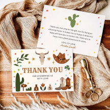 Liten Cowboy Western Baby Shower Tacks Kort