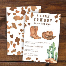 Liten cowboy western rodeo baby shower