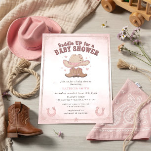 Liten Cowgirl Är På Väg flicka Barnkalas Inbjudningar