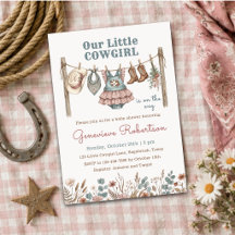Liten cowgirl är på väg Vintage Baby Shower