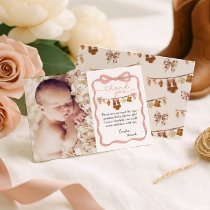 Liten Cowgirl Baby Shower Foto Tack Kort