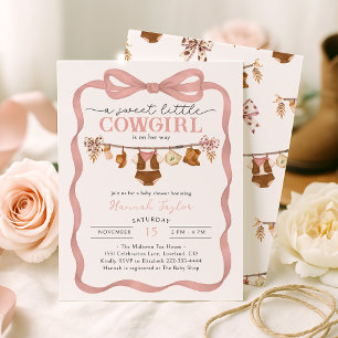 Liten Cowgirl Baby Shower Inbjudningar