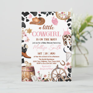 Liten Cowgirl Baby Shower Inbjudningar