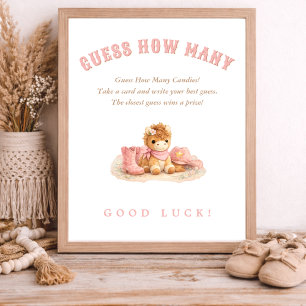 Liten Cowgirl Baby Shower Lek Gissa Hur Många Poster