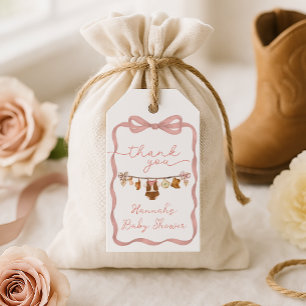 Liten Cowgirl Babyfest Presentetikett