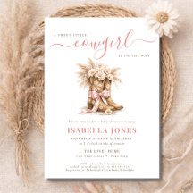 Liten Cowgirl På Väg Rosa Western Babyfirande