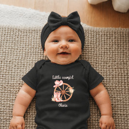 Liten Cowgirl Rosa Stövlar Personlig Nyfödd T Shirt