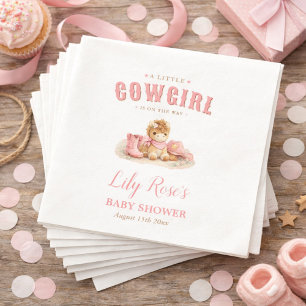 Liten Cowgirl Western Flick Baby Shower Pappersservett