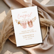 Liten Cowgirl Western Klädstreck Baby Shower