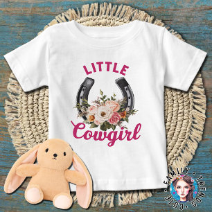 Liten Cowgirl Western Tema Graviditet Annonsering T Shirt