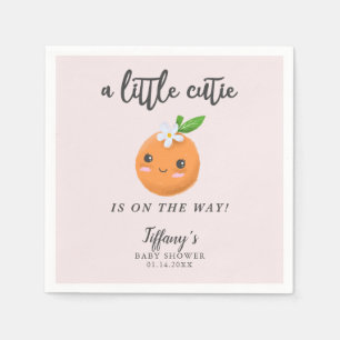 Liten Cutie Girl Baby Shower Clementine Pappersservett