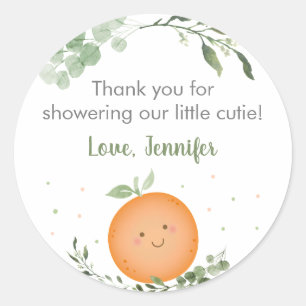 Liten Cutie Greenery Baby Shower-Tack Runt Klistermärke