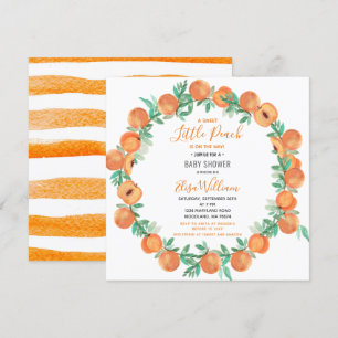 Liten Cutie Peach Baby Shower Inbjudningar
