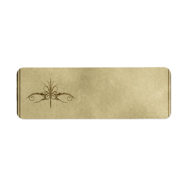 Liten dekorativ etikett returadress etikett (Framsidan)