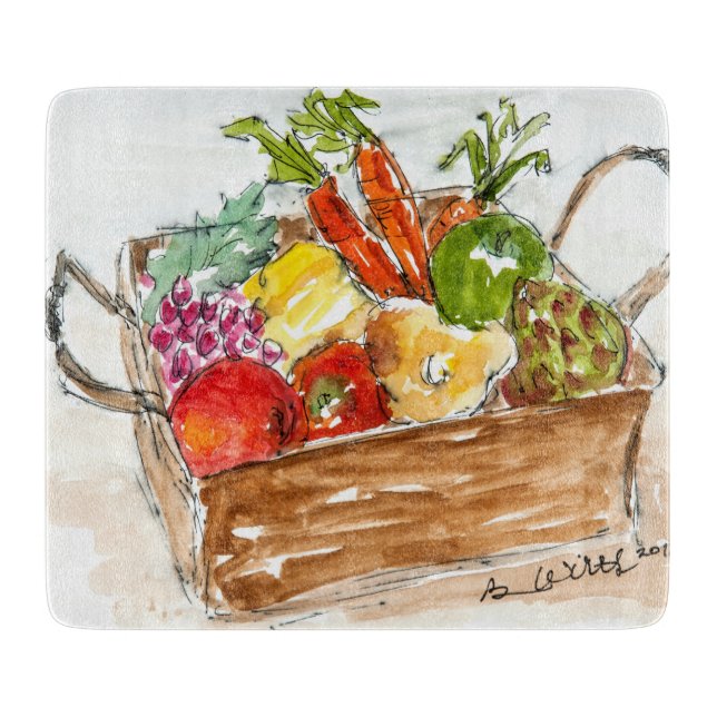 Liten dekorativ Glass skärbräda (Framsidan)