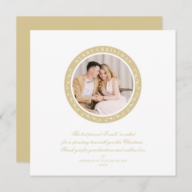 Liten, dekorativ, klassisk julfoto i Kväll (Fram/baksida)