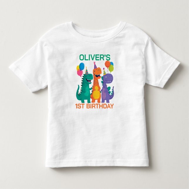 Liten Dino 1-års födelsedags-t-shirt T Shirt (Framsida)