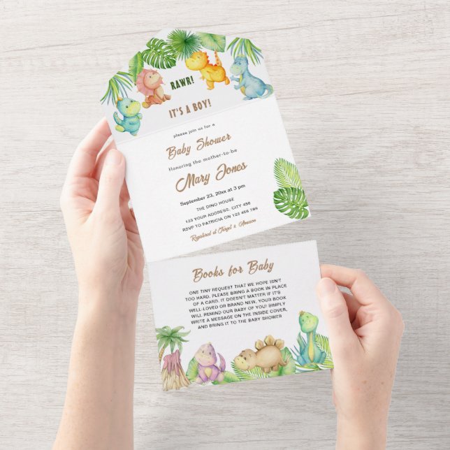 Liten dinosaur baby shower (Avrivbar del)
