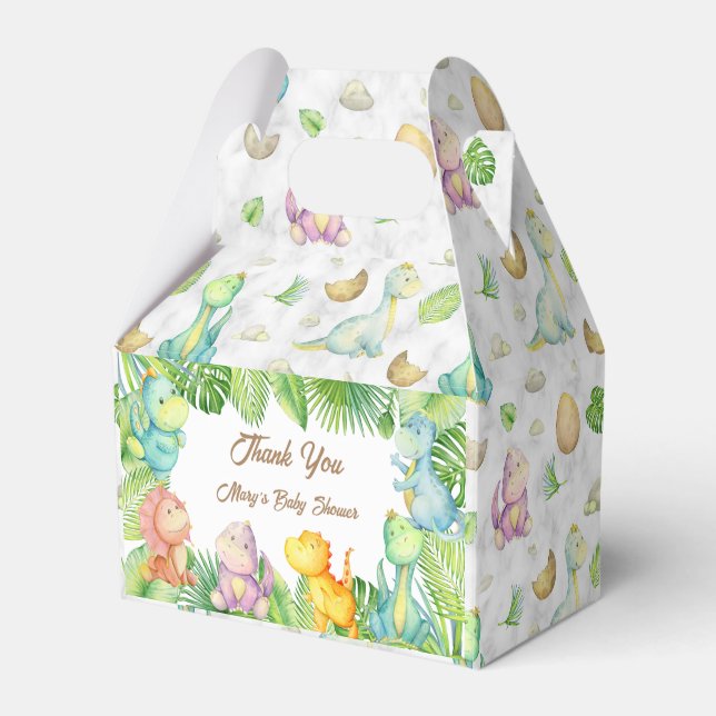 Liten dinosaur baby shower presentaskar (Framsidan Sidan)