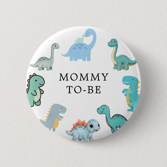 Liten dinosaur Söt babyfirande Knapp (Framsida)