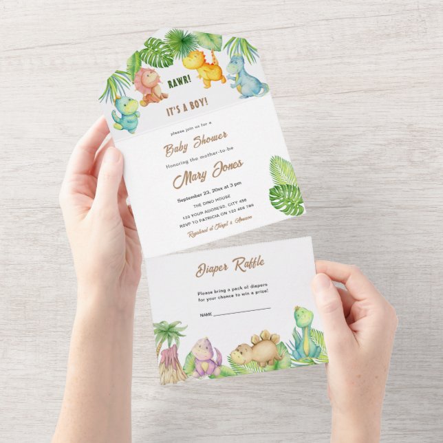 Liten dinosaurie baby shower (Avrivbar del)