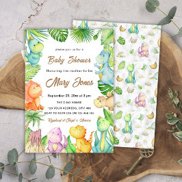 Liten dinosaurie baby shower inbjudningar