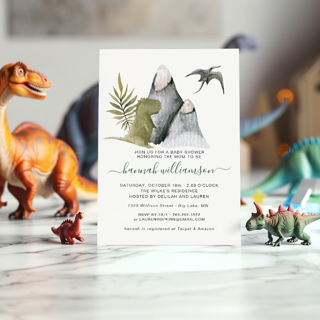 Liten Dinosaurie Bebis Babyshower Inbjudan (Skapare uppladdad)