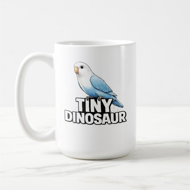 Liten Dinosaurie Kärleksfågel Kaffemugg (Vänster)