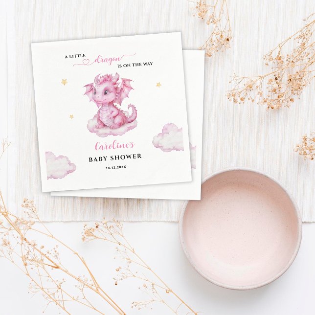 Liten Drak är på väg Baby Shower Pappersservett (Skapare uppladdad)