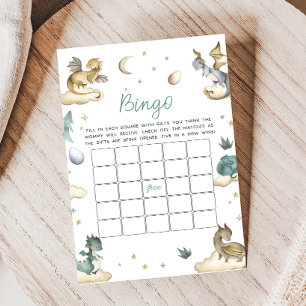 Liten Drak Bebis Babyshower Bingo Spel