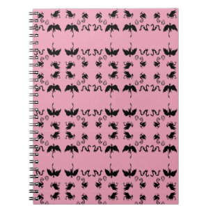 liten drakar rosa anteckningsbok