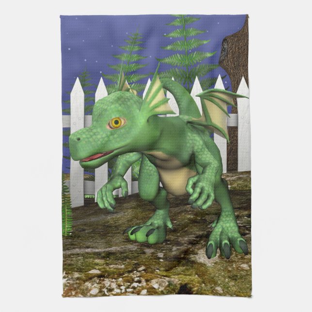 Liten drake kökshandduk (Vertikal)