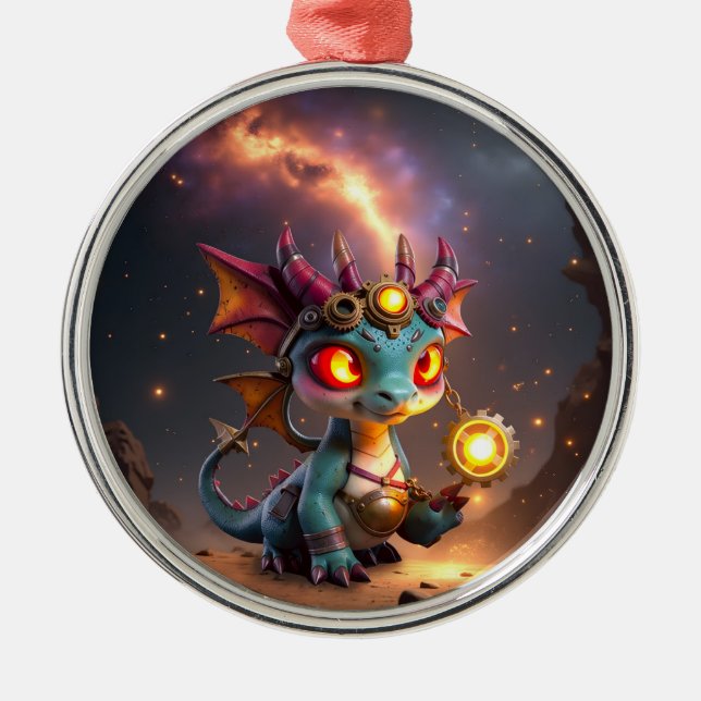 Liten Drake, Stor Energi – Ember Clocklingen Julgransprydnad Metall (Framsidan)