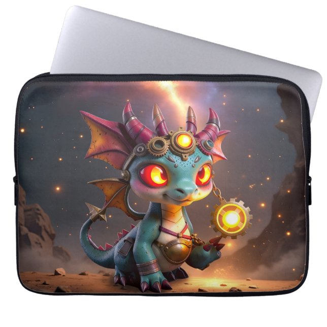 Liten Drake, Stor Energi – Ember Clocklingen Laptop Fodral (Framsidan)