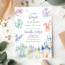 Liten Drakes Babyshower-inbjudan