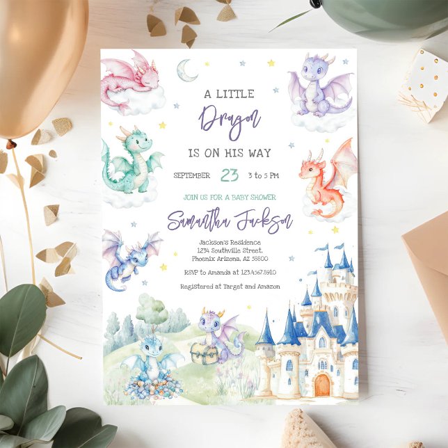 Liten Drakes Babyshower-inbjudan Inbjudningar (Skapare uppladdad)